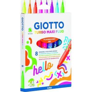 Pennarelli giotto turbo maxi fluo confezione da 8