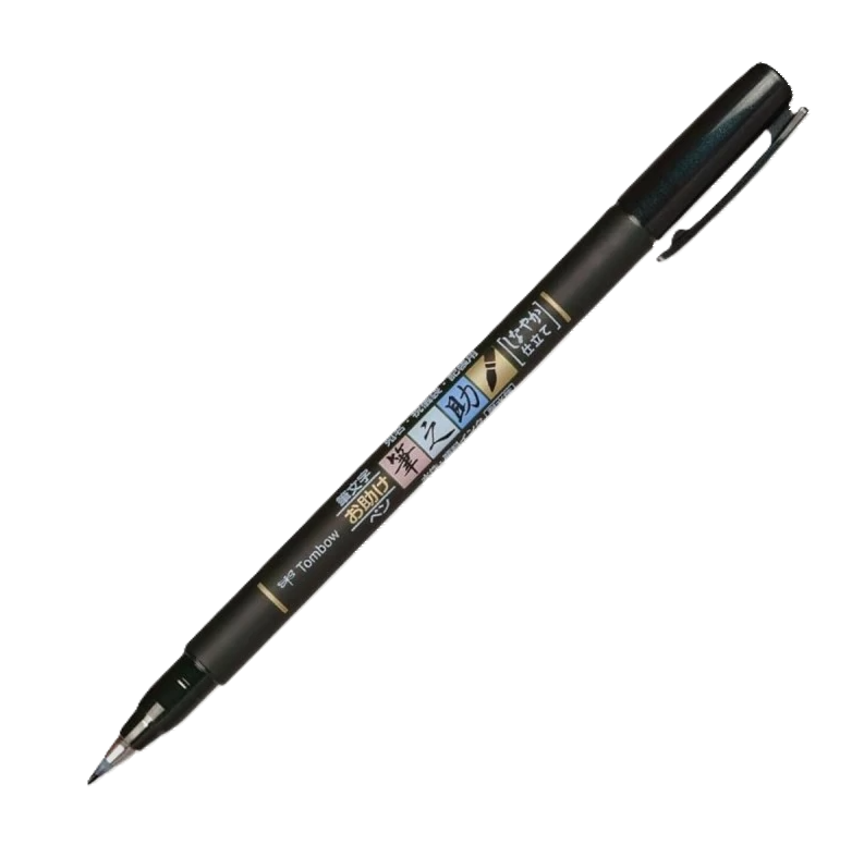 Penna calligrafica Tombow punta WS-BS Nero confezione da 6