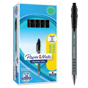 Penna paper mate flexgrip ultra nero 1.0mm confezione da 12