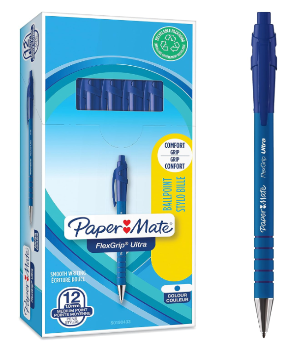 Penna Paper Mate flexgrip ultra blu 1.0mm confezione da 12