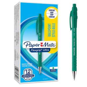 Penna paper mate flexgrip ultra verde 1.0mm confezione da 12