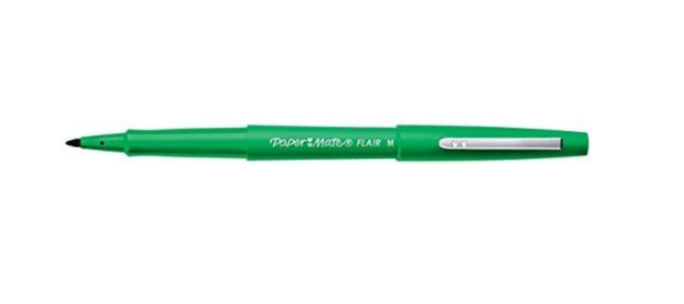 Penna Paper Mate flair nylon 0.7mm verde confezione da 12