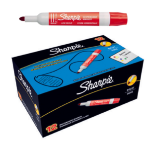 Pennarelli sharpie whiteboard rosso confezione da 12