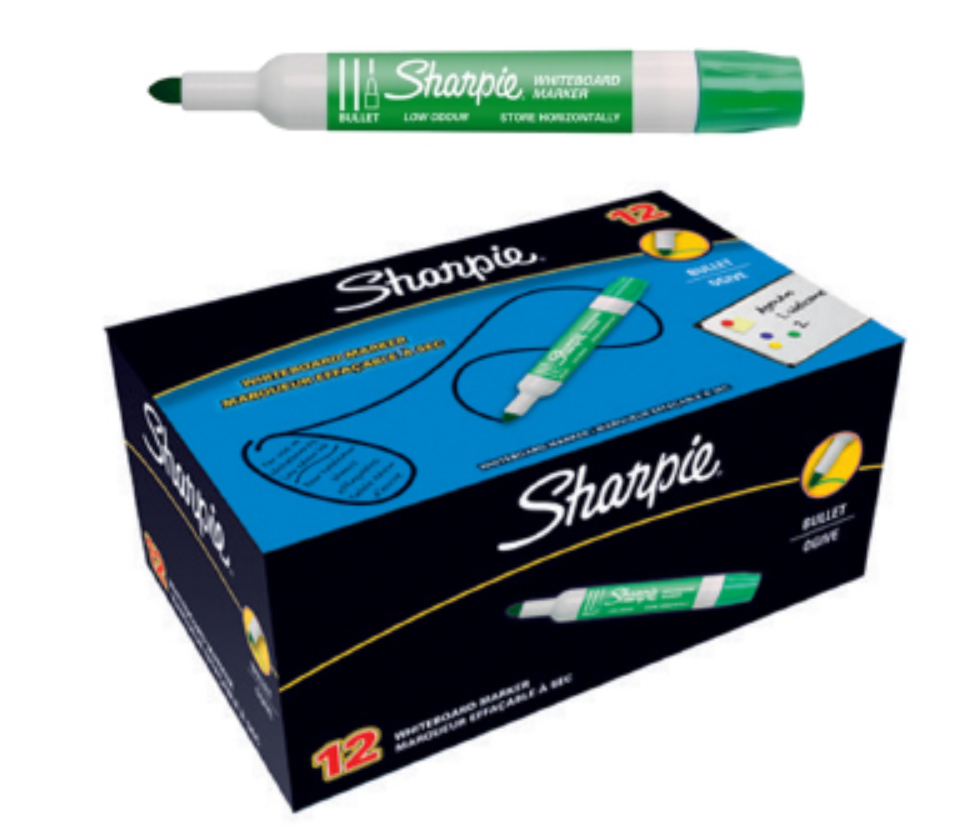 Pennarelli Sharpie whiteboard verde confezione da 12