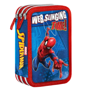 Astuccio 3 scomparti spiderman con giotto turbocolor