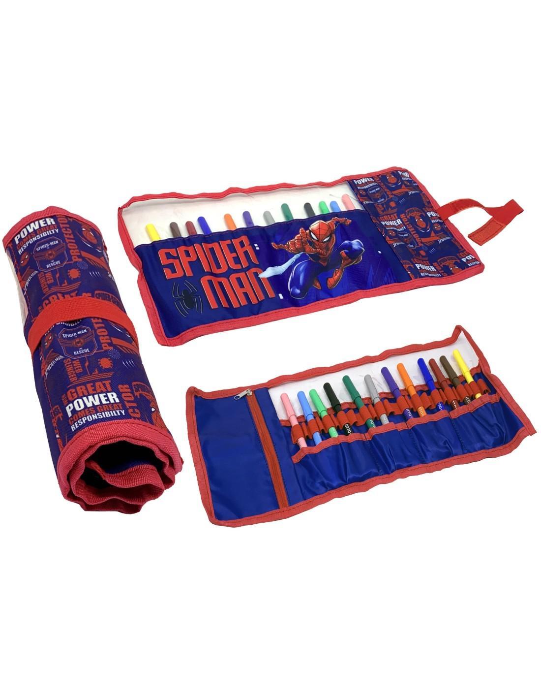 Astuccio roll Spiderman con 12 pennarelli Giotto