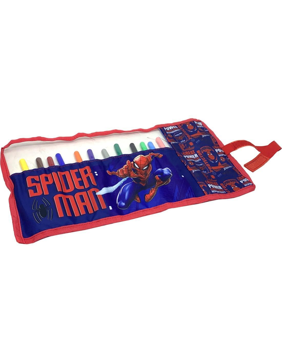 Astuccio roll Spiderman con 12 pennarelli Giotto