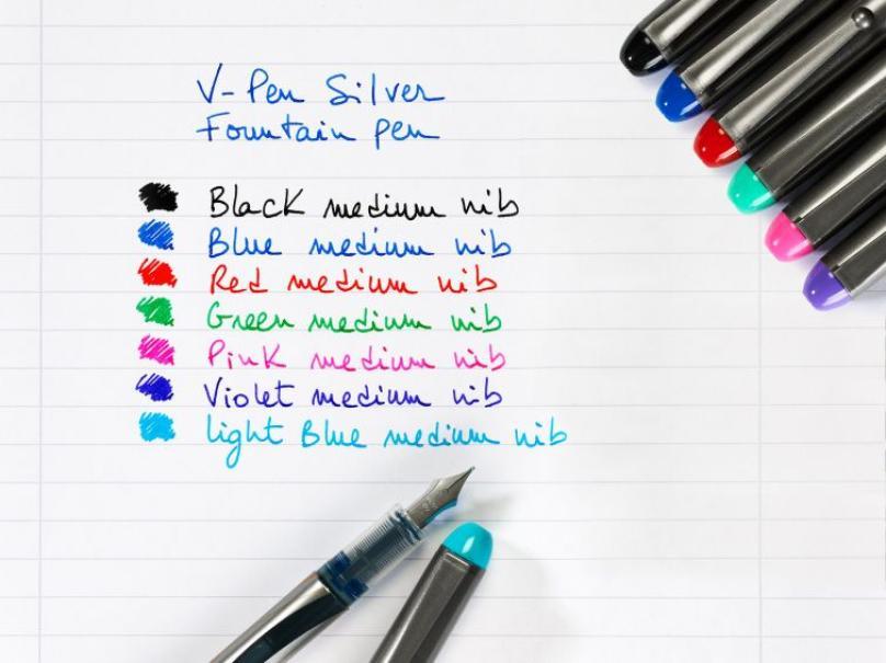 Penna stilografica Pilot Vpen medium blu confezione da 12