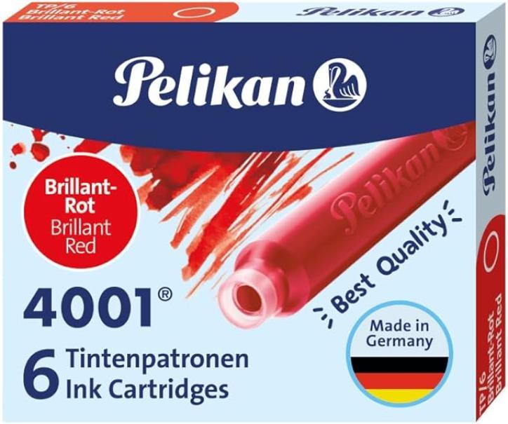 Cartucce ad inchiostro Pelikan 4001 Rosso confezione 10 scatole da 6