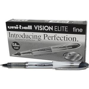 Penna a sfera uniball vision elite nero 0.8mm confezione da 12