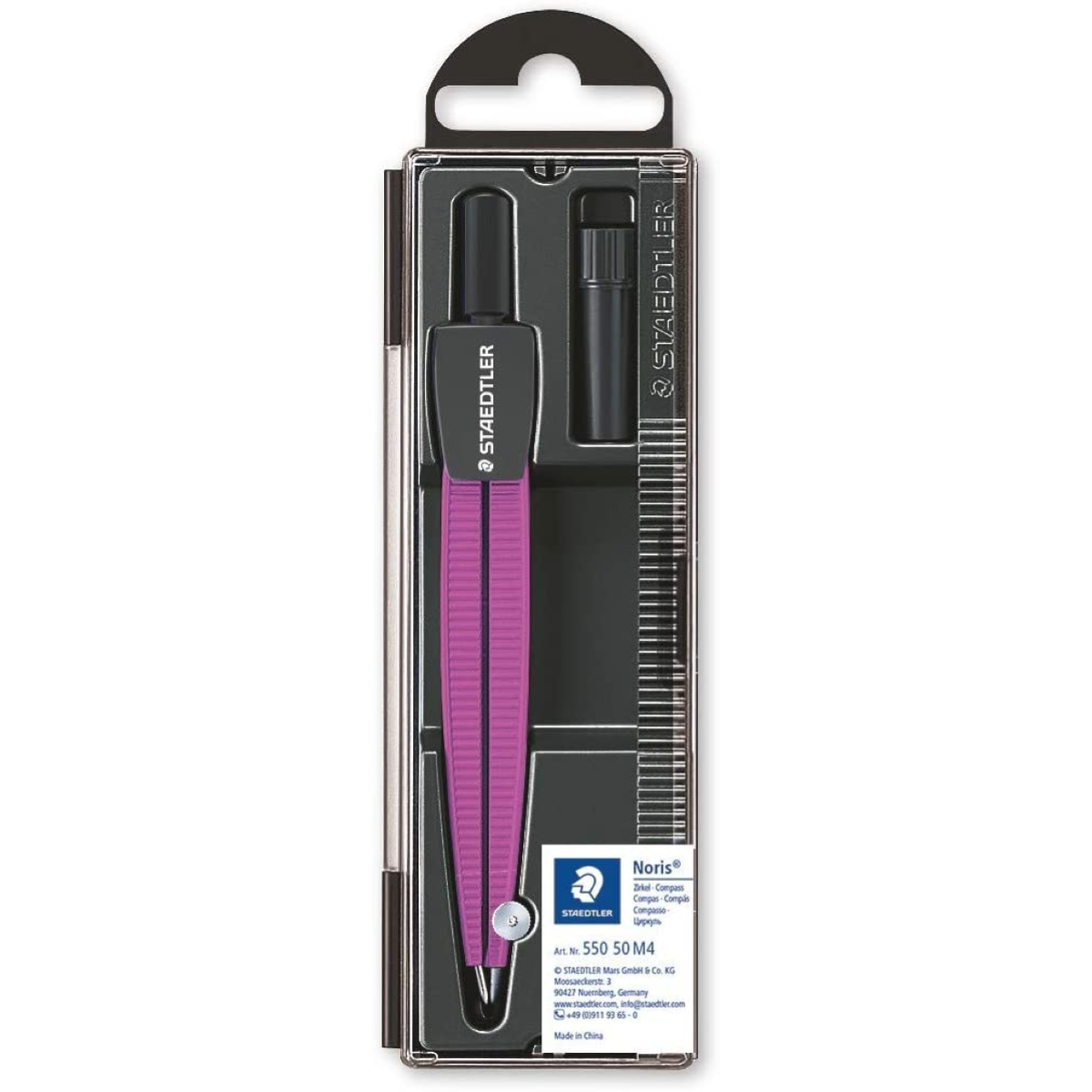 Compasso Staedtler Noris viola con riga 13cm