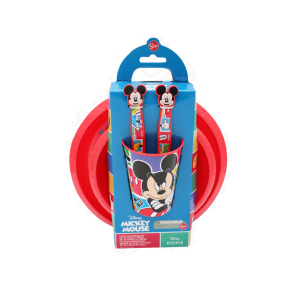 Set pranzo mickey mouse plastica riutilizzabile 5 pezzi