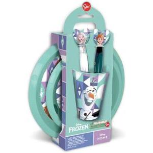 Set pranzo frozen plastica riutilizzabile 5 pezzi