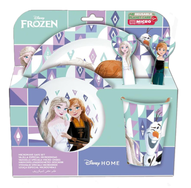 Set pranzo Frozen plastica riutilizzabile 5 pezzi