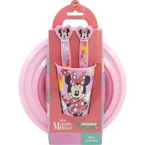 Set pranzo minnie mouse plastica riutilizzabile 5 pezzi