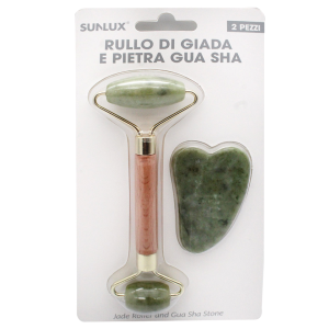 Rullo di giada e pietra gua sha verde