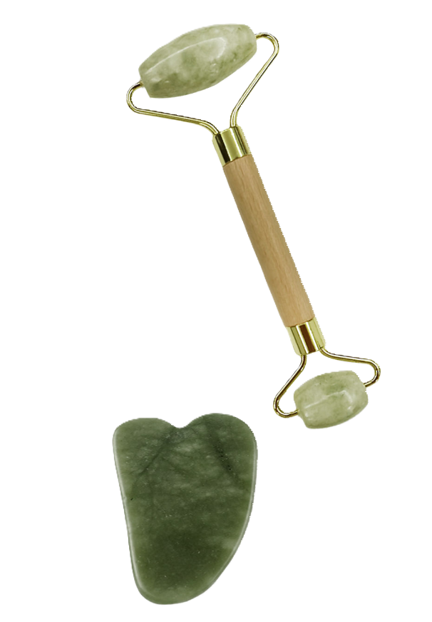 Rullo di giada e pietra Gua Sha verde