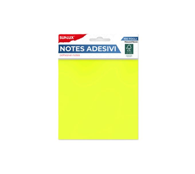 Fogliettini adesivi appunti Giallo 7,6cm x 7,6cm blocchetto da 100 fogli