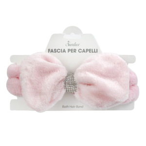 Fascia per capelli con strass rosa