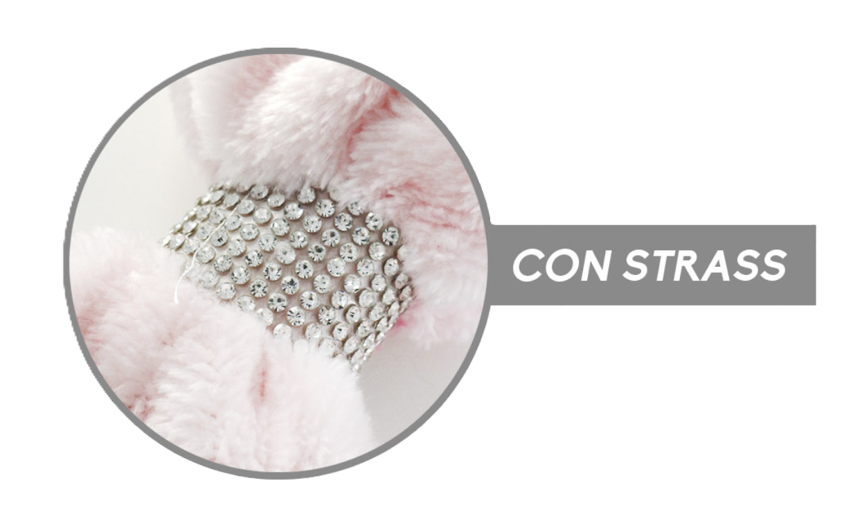 Fascia per capelli con strass rosa