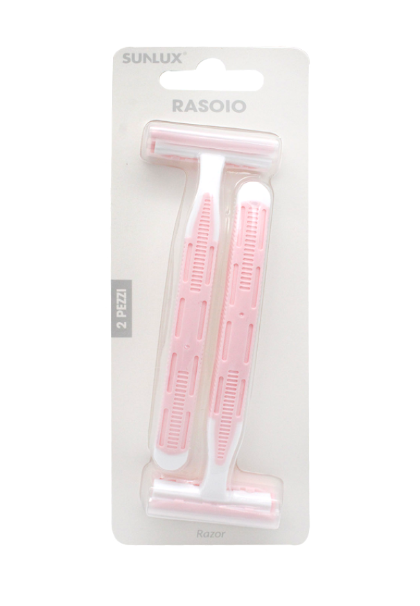 Rasoio in plastica Sunlux rosa confezione da 2