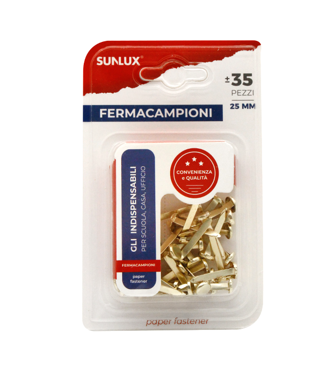 Fermacampioni oro Sunlux 25mm confezione da 35 pezzi