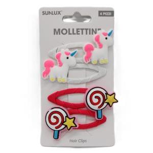 Mollettine per capelli con unicorno confezione da 4