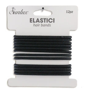 Elastici per capelli  nero confezione da 12