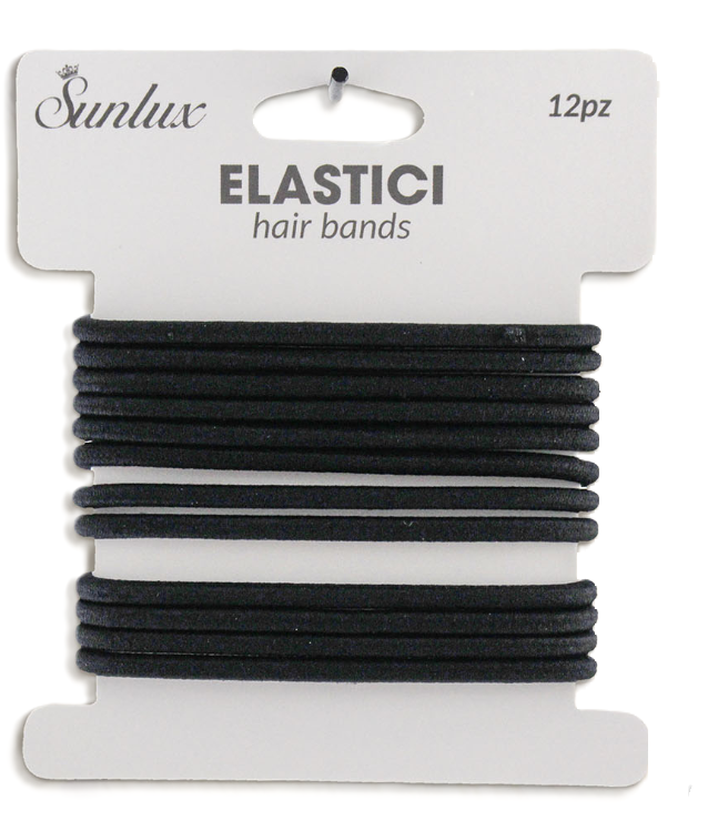 Elastici per capelli Sunlux nero confezione da 12