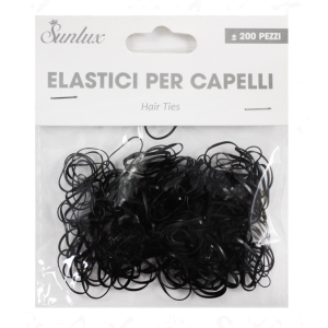 Elastici per capelli  neri confezione da 200