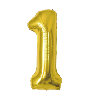 Palloncino n.1 oro metal 35cm