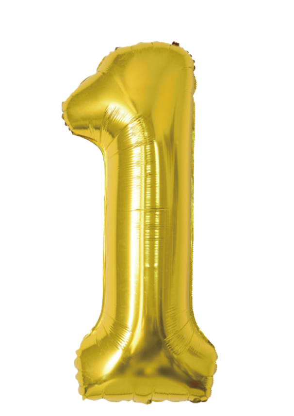 Palloncino N.1 oro metal 35cm