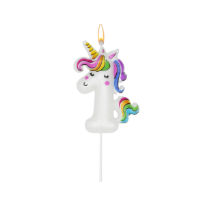 Candelina unicorn n.1 11cm