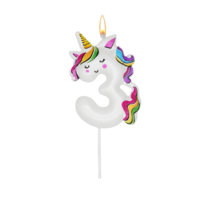 Candelina unicorn n.3 11cm