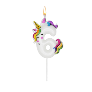 Candelina unicorn n.6 11cm