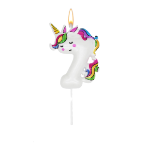 Candelina unicorn n.7 11cm