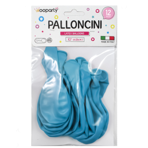 Palloncini colore azzurro 10'' confezione da 12 pezzi