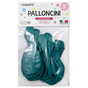 Palloncini colore turchese 10'' confezione da 12 pezzi