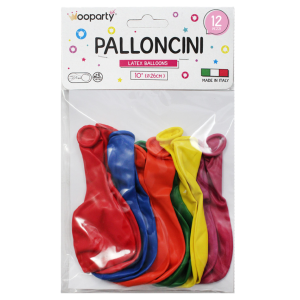 Palloncini colori assortiti 10'' confezione da 12