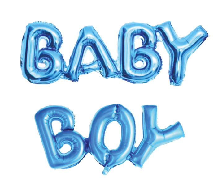 Palloncini Baby Boy metal 35cm confezione da 7 lettere