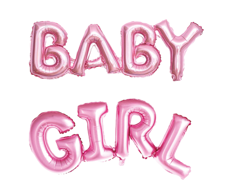 Palloncini Baby Girl metal 35cm confezione da 8 lettere