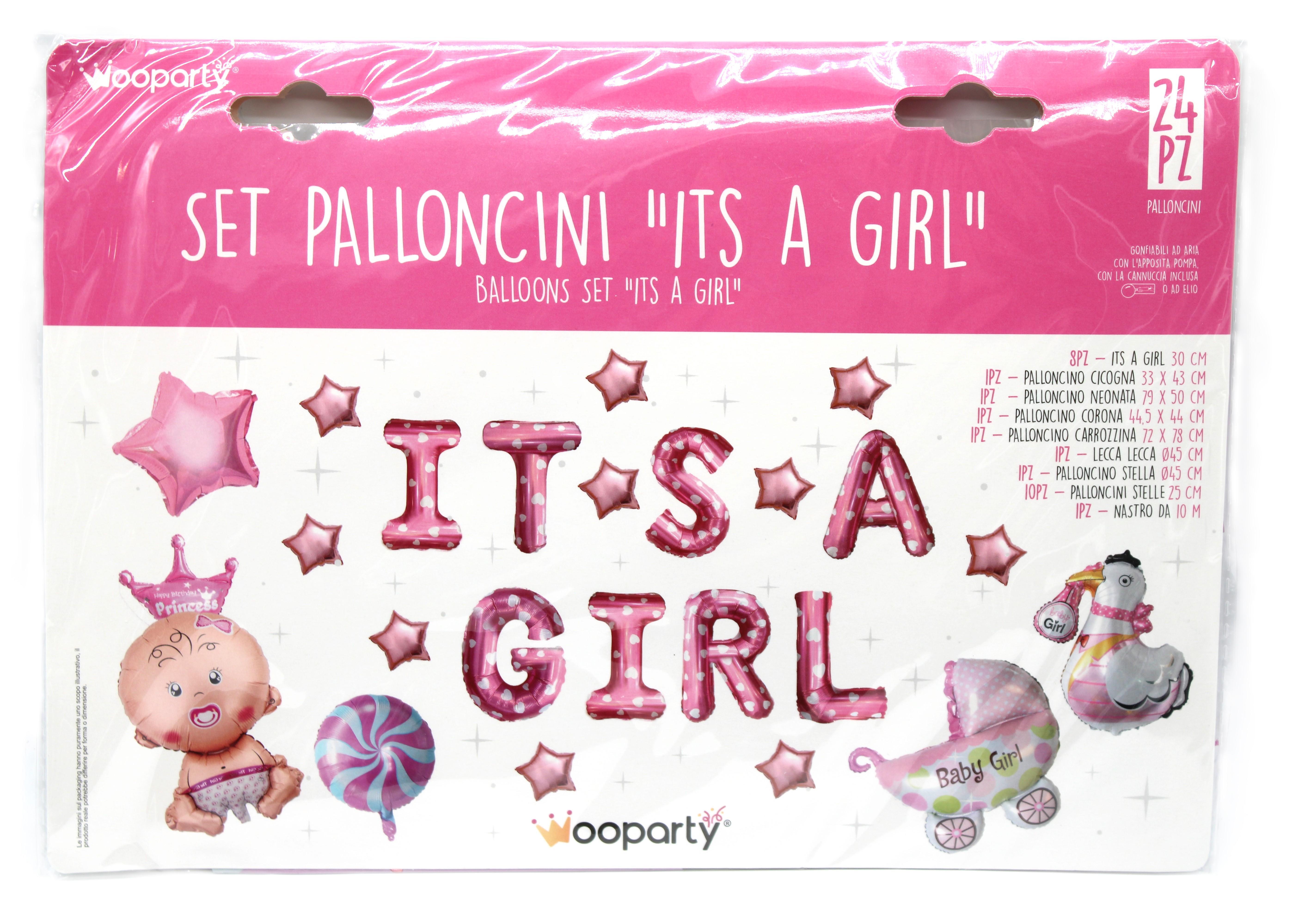 Set palloncini Its a girl confezione da 24 