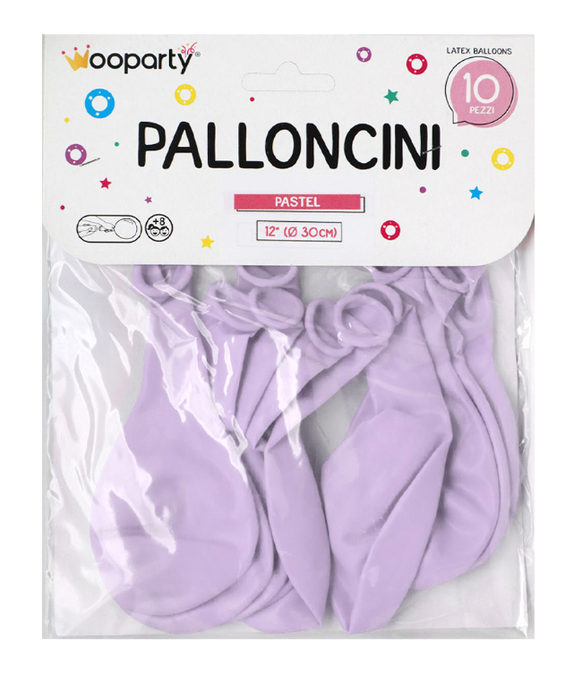 Palloncini viola pastel 12'' confezione da 10