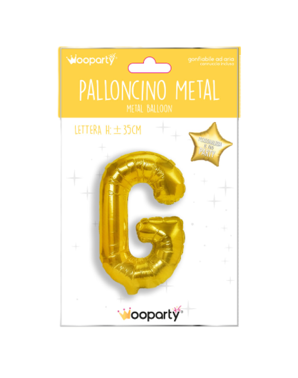 Palloncino lettera G oro metal 35cm