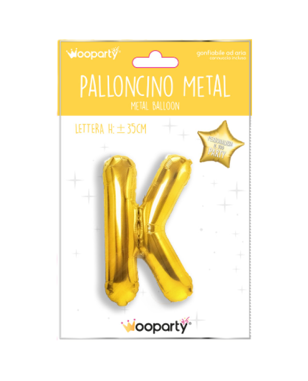 Palloncino lettera K oro metal 35cm