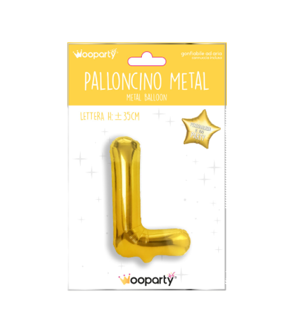 Palloncino lettera L oro metal 35cm