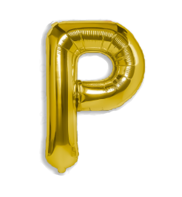 Palloncino lettera P oro metal 35cm