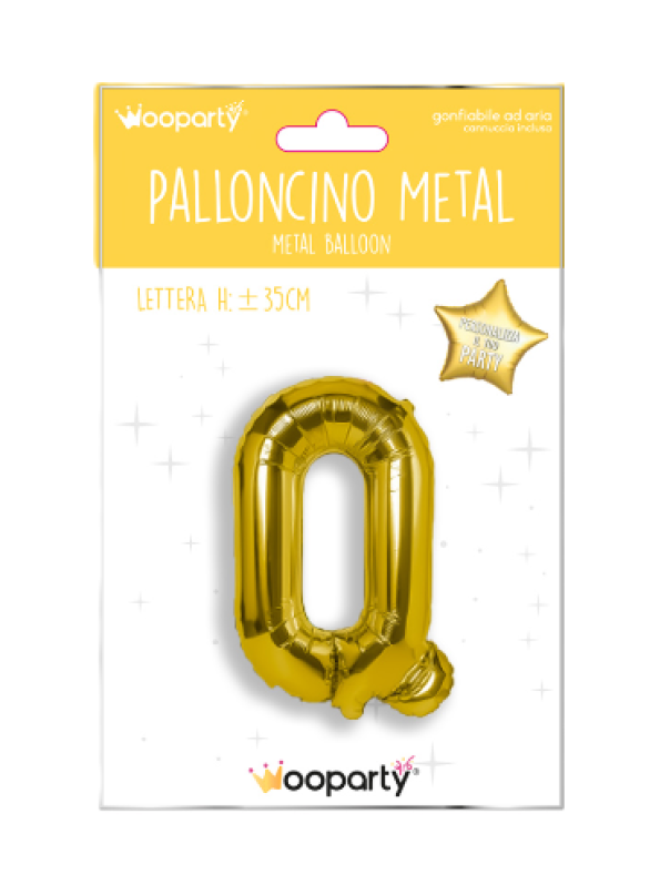 Palloncino lettera Q oro metal 35cm