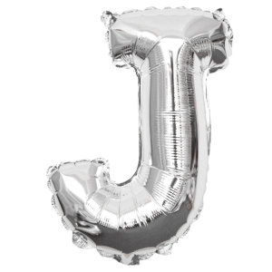 Palloncino lettera j argento metal 35cm