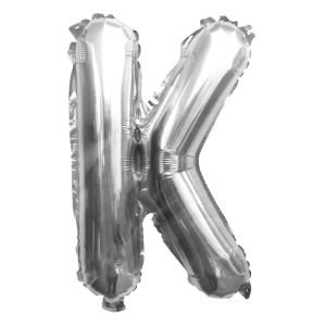 Palloncino lettera k argento metal 35cm